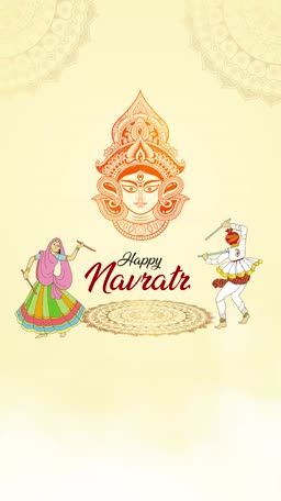 Happy Navratri Celebration Greeting Artwork For Telegram