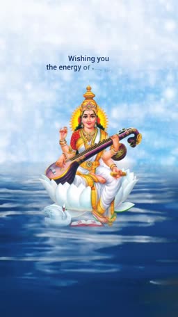 Goddess Saraswati Vasant Panchami Greeting Design For Twitter