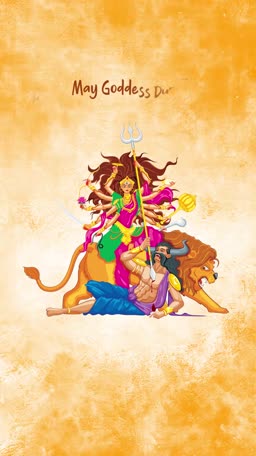 Goddess Durga Navratri Greeting Social Media Post For Twitter