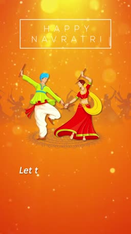 Happy Navratri Dandiya Celebration Flyer For Threads