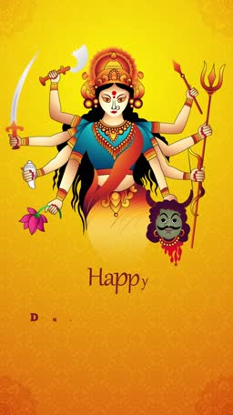 Happy Durga Puja Celebration Graphic Advertisement For Facebook