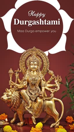 Happy Durgashtami Festive Greeting Flyer For Threads