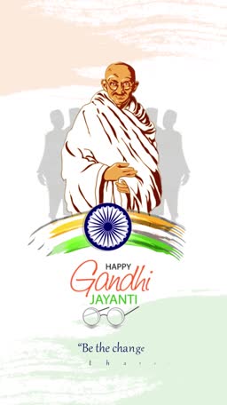 Happy Gandhi Jayanti Poster Social Media Post For X