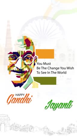 Happy Gandhi Jayanti Inspirational Quote Poster Status Post For LinkedIn
