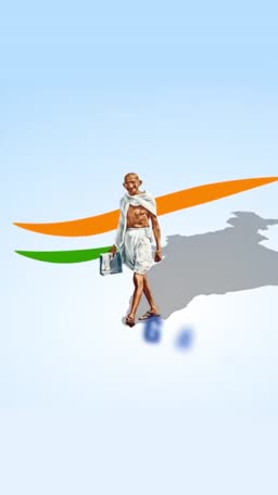 Mahatma Gandhi Indian Independence Tribute Status Post For Telegram