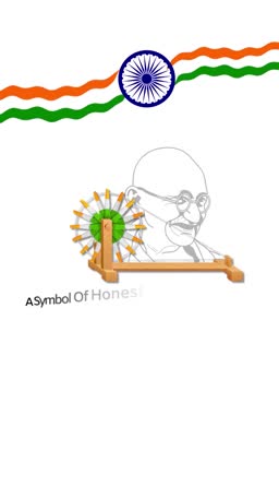 Mahatma Gandhi And Charkha Tribute Artwork For Twitter