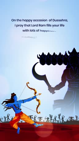 Dussehra Greeting Card Template For Threads
