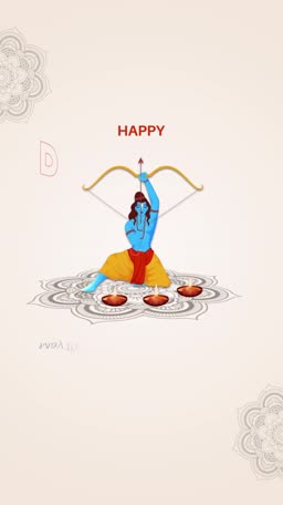 Happy Dussehra Lord Rama Illustration Status Post For Pinterest