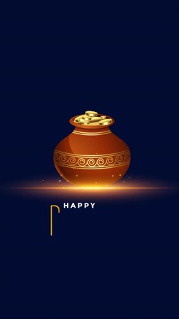 Happy Dhanteras Pot Illustration Flyer For Pinterest