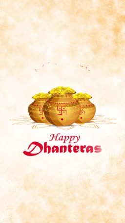 Happy Dhanteras Greeting Flyer For WhatsApp