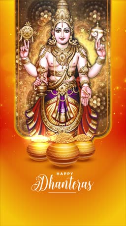 Happy Dhanteras Lord Dhanvantari Poster Design For Facebook