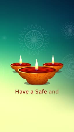 Diwali Greeting Card With Diyas Promotional Banner For Snapchat