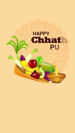 Happy Chhath Puja Celebration Greeting Banner For Instagram