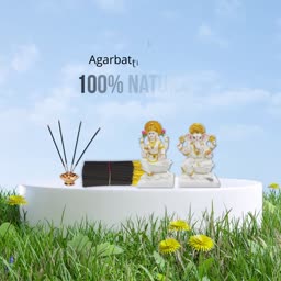 Natural Incense Sticks With Lakshmi And Ganesha Idols Graphic For WhatsApp