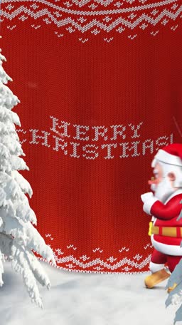 Merry Christmas Knitted Sweater Graphic Social Media Post For WhatsApp