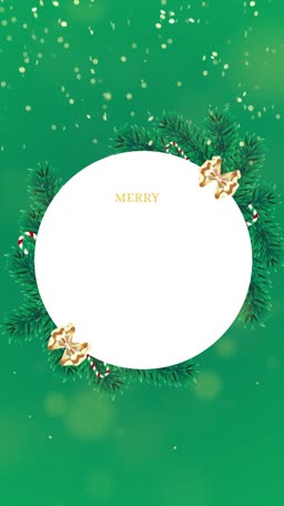 Merry Christmas Green Wreath Card Banner For LinkedIn