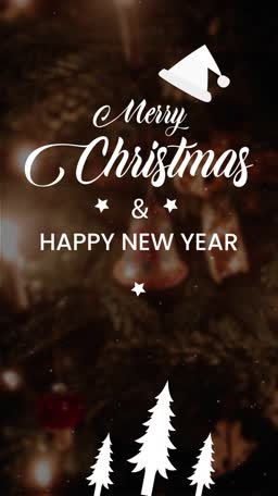 Merry Christmas And Happy New Year Holiday Greeting Banner For Facebook