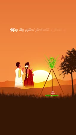 Pongal Festival Celebration Greeting Promotional Banner For X