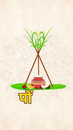 Happy Pongal Celebration Poster Image For Threads