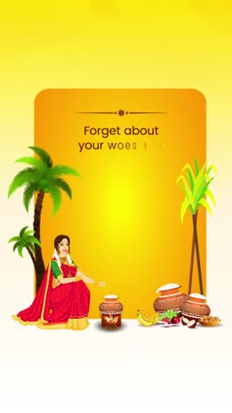 Pongal Festival Celebration Greeting Template For Instagram