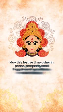 Durga Puja Festive Greeting Promotional Banner For Telegram