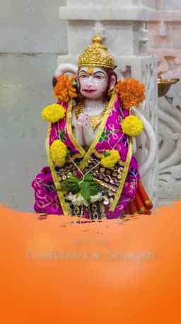 Lord Hanuman Statue In Hindu Temple Template For Instagram