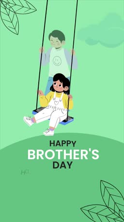 Happy Brother's Day Illustration Design For Twitter