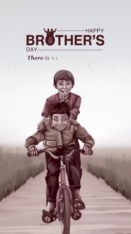 Happy Brother's Day Illustration Promotional Banner For Pinterest