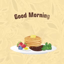 Good Morning Breakfast Illustration Social Media Post For Telegram