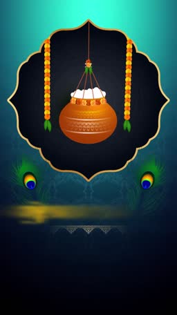 Happy Janmashtami Dahi Handi Celebration Advertisement For WhatsApp