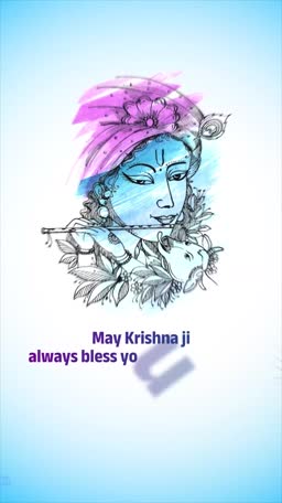 Lord Krishna Divine Blessing Artwork For Pinterest