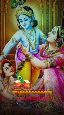 Happy Janmashtami Lord Krishna And Mother Yashoda Advertisement For LinkedIn