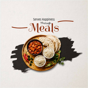 Serves Happiness Through Meals - Indian Cuisine Promotion Design For Facebook