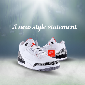 Air Jordan 3 White Cement Reimagined Promotional Image Design For Facebook