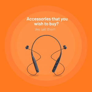 Neckband Wireless Headphones Advertisement Flyer For Telegram