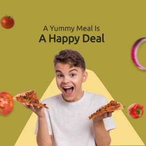 A Yummy Meal Is A Happy Deal Pizza Promotion Image For Pinterest