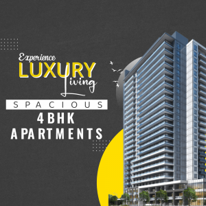 Luxury 4 BHK Apartment Real Estate Advertisement Graphic For WhatsApp