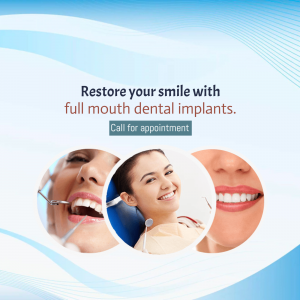 Restore Your Smile With Full Mouth Dental Implants Marketing Image For LinkedIn