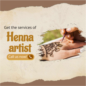 Professional Henna Artist Services Advertisement Poster For Telegram