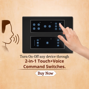 Smart 2-in-1 Touch And Voice Command Switch Business Poster For LinkedIn
