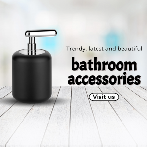 Modern Black Bathroom Soap Dispenser Poster For Threads