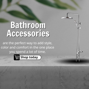 Modern Bathroom Shower Accessory Promotion Post For Telegram