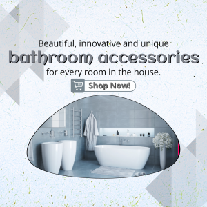 Modern Bathroom Accessories Promotional Ad Poster For Telegram