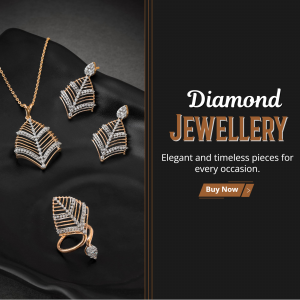 Elegant Diamond Jewellery Set Ad Marketing Image For Pinterest