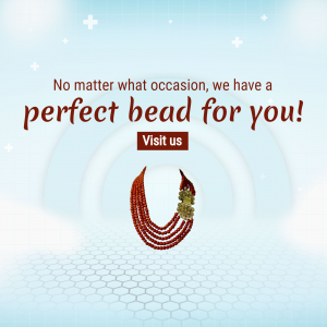 Elegant Coral Bead Necklace Advertisement Branding Post For LinkedIn