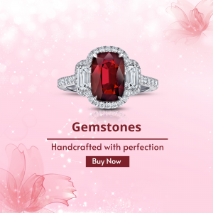 Exquisite Ruby And Diamond Engagement Ring Image For Facebook