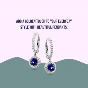 Elegant Sapphire And Diamond Drop Earrings Business Poster For Facebook