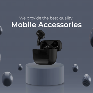 Premium Wireless Earbuds Mobile Accessories Poster For Telegram