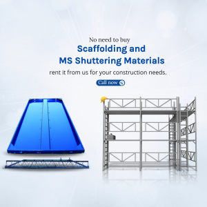 Rent Scaffolding And MS Shuttering Materials Marketing Image For Facebook