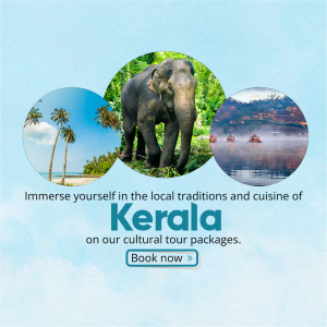 Kerala Cultural Tour Packages Promotional Banner For Threads